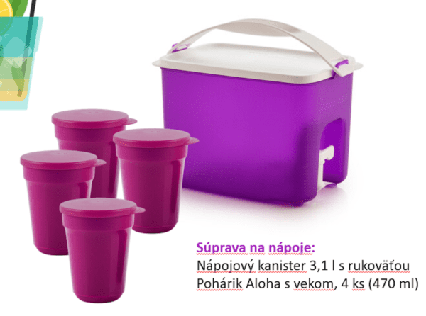 Kanister s pohárikmi Tupperware